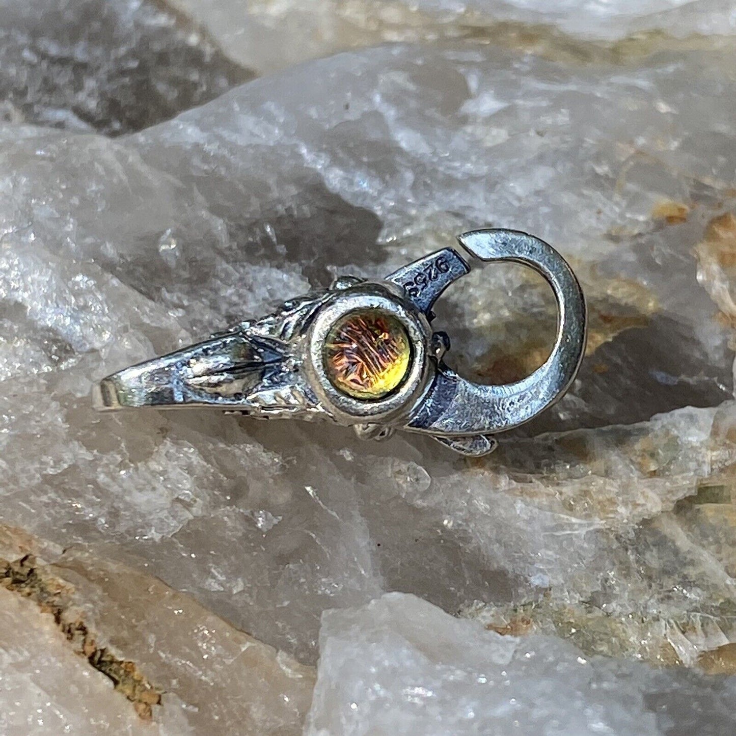 NEW RETIRED Trollbeads Mexico Lock # 10108 Dichroic Glass Sterling Silver Authen