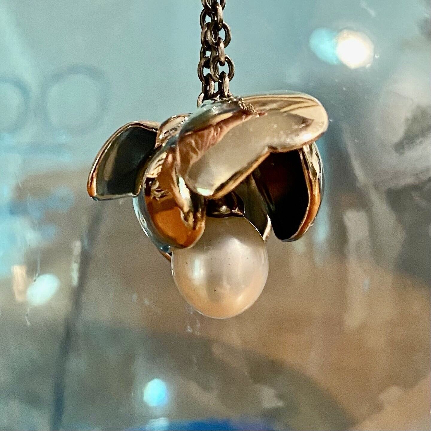 NEW RETIRED Trollbeads Shadow Flower #12911 Pendant Sterling Designer Soren Nielsen Auth