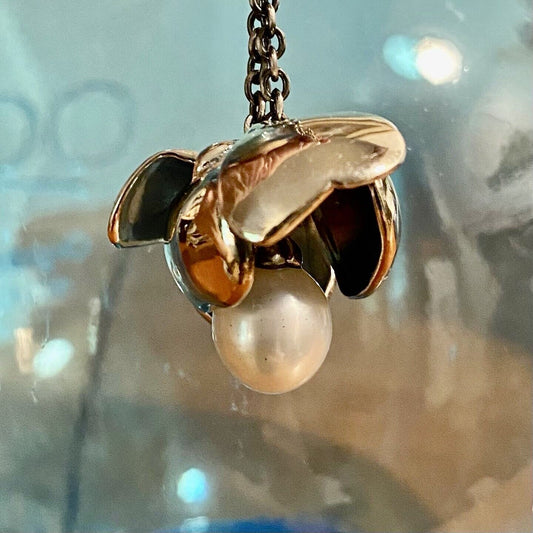 NEW RETIRED Trollbeads Shadow Flower #12911 Pendant Sterling Designer Soren Nielsen Auth