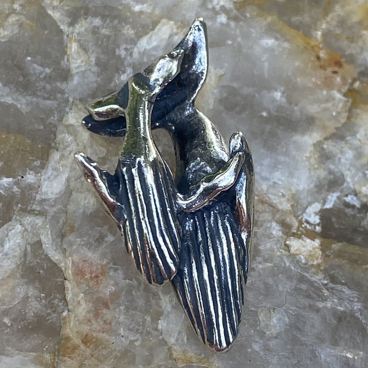 NEW RETIRED Trollbeads Whales Pendant #00012 Sterling Silver Designer M P E Norregard