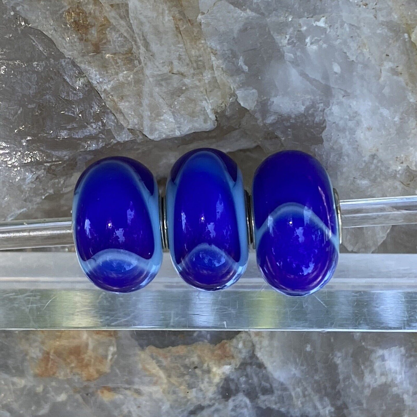 Retired Trollbeads Blue Armadillo Bead #61155 Sterl Designer Lise Aagaard Authentic