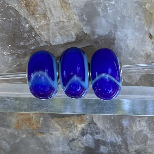 Retired Trollbeads Blue Armadillo Bead #61155 Sterl Designer Lise Aagaard Authentic