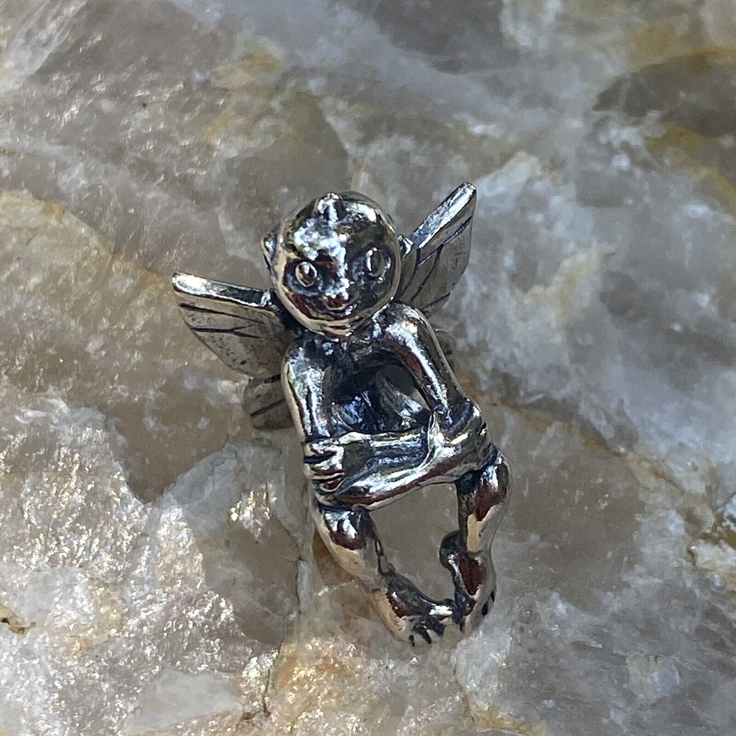 NEW RETIRED Trollbeads Fantasy Elf Pendant #12906 Sterling Silver Nielsen Auth.