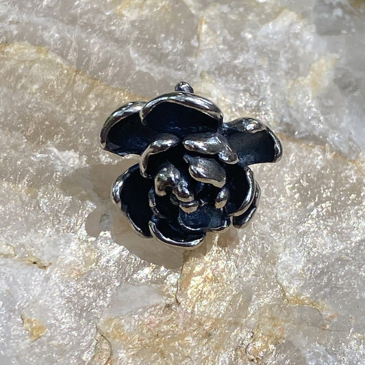NEW RETIRED Trollbeads Rose Pendant #11906 Sterling Designer Soren Nielsen Auth