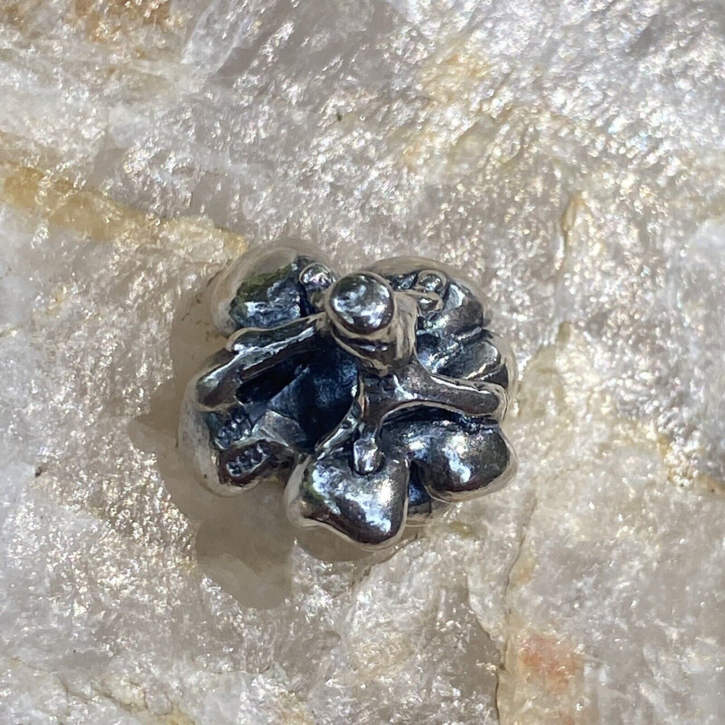 NEW RETIRED Trollbeads Rose Pendant #11906 Sterling Designer Soren Nielsen Auth