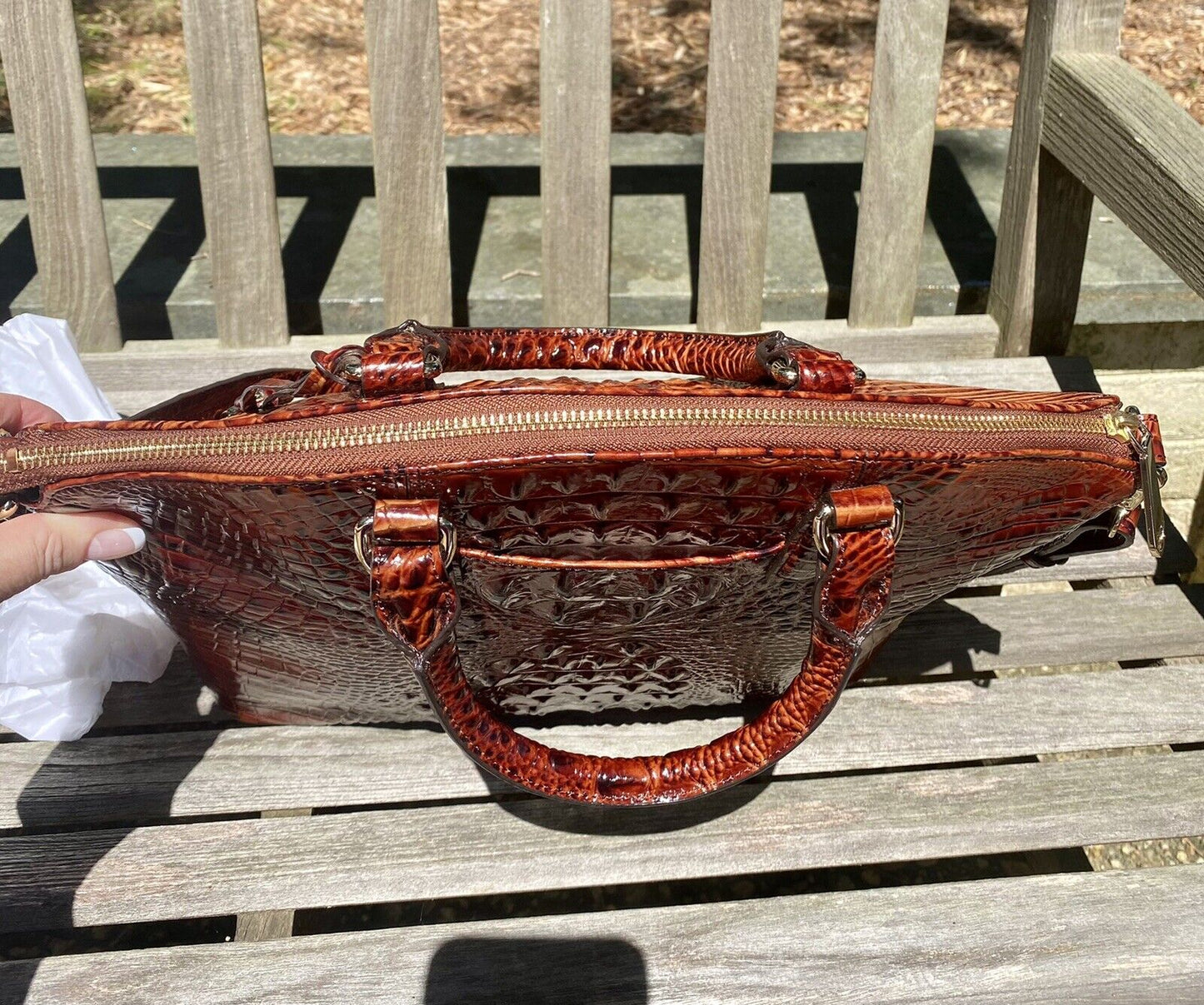 brahmin large duxbury satchel pecan melbourne