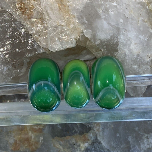 RETIRED Trollbeads Mixed Green Armadillo Bead #61444 Designer Lise Aagaard Authentic