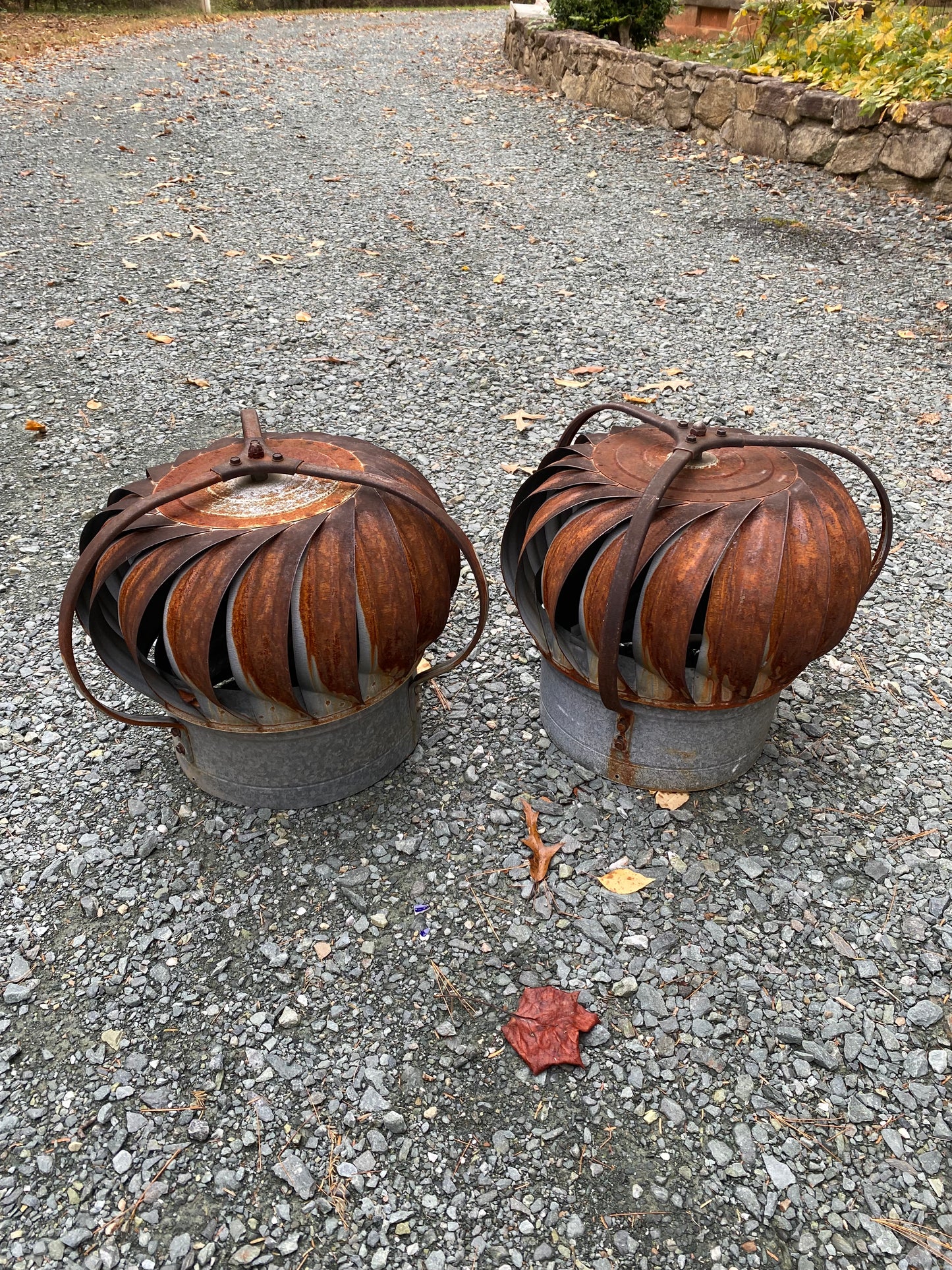 Wind Turbines Rusty Salvaged