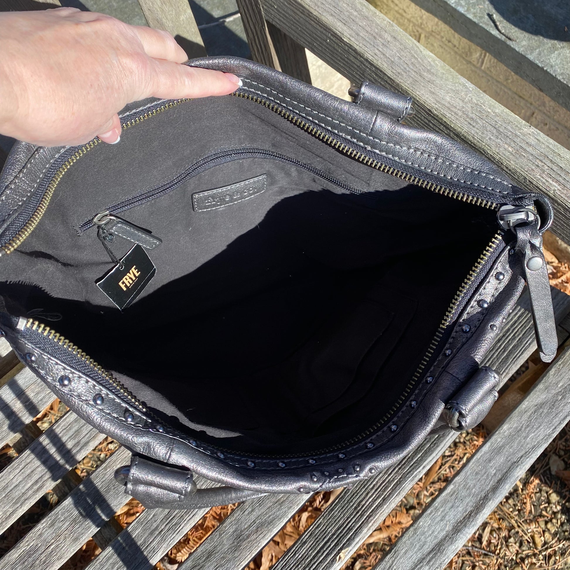 Frye top studded handbag