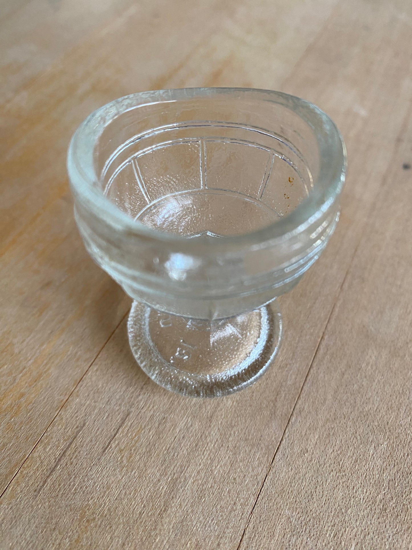 Vintage Clear Glass Eye Glass Washer Cup Patterned Glass